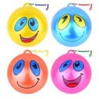 Smelly Funny Face Foot Ball 25cm With Hook & Spiral Keyring (1 Supplied)
